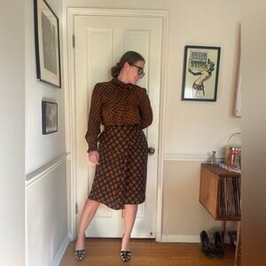 70s Vintage Adolfo for Saks Fifth Ave Silk Skirt Suit